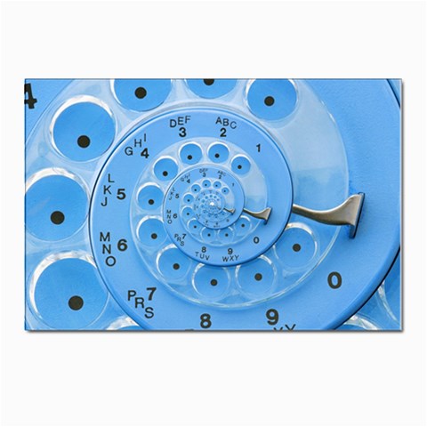 Retro Vintage Blue Rotary Dial Spiral Droste Postcard 4 x 6  (Pkg of 10) from ArtsNow.com Front