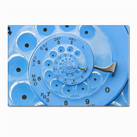 Retro Vintage Blue Rotary Dial Spiral Droste Postcards 5  x 7  (Pkg of 10) from ArtsNow.com Front