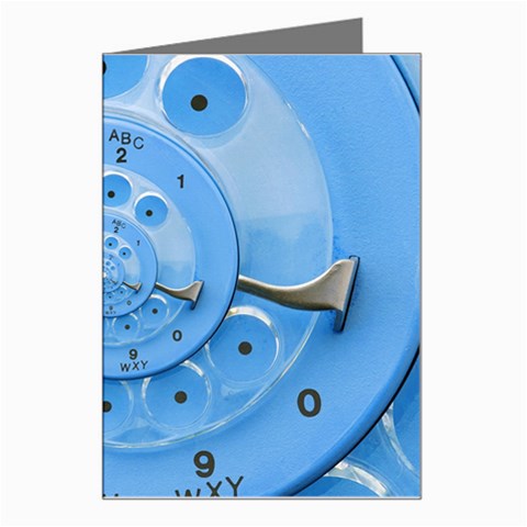 Retro Vintage Blue Rotary Dial Spiral Droste Greeting Card from ArtsNow.com Left