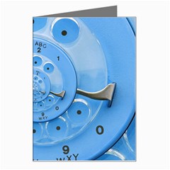 Retro Vintage Blue Rotary Dial Spiral Droste Greeting Card from ArtsNow.com Left