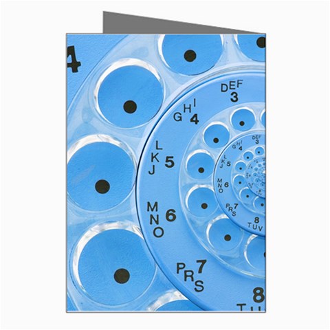 Retro Vintage Blue Rotary Dial Spiral Droste Greeting Card from ArtsNow.com Right