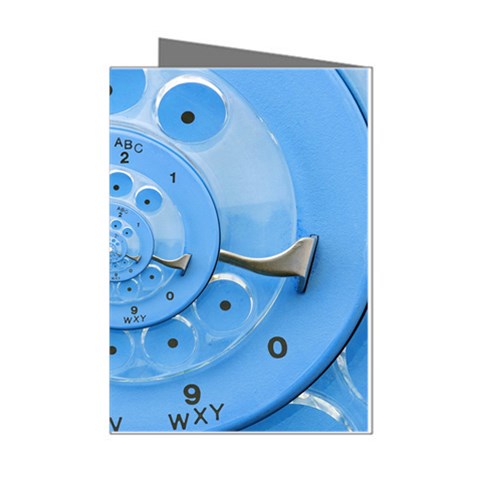 Retro Vintage Blue Rotary Dial Spiral Droste Mini Greeting Cards (Pkg of 8) from ArtsNow.com Left