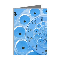 Retro Vintage Blue Rotary Dial Spiral Droste Mini Greeting Cards (Pkg of 8) from ArtsNow.com Right