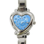 Retro Vintage Blue Rotary Dial Spiral Droste Heart Italian Charm Watch