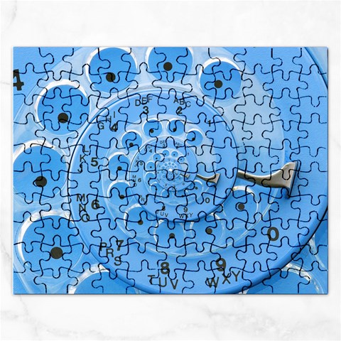 Retro Vintage Blue Rotary Dial Spiral Droste Jigsaw Puzzle (Rectangular) from ArtsNow.com Front