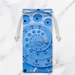 Retro Vintage Blue Rotary Dial Spiral Droste Jewelry Bag from ArtsNow.com Front