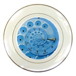 Retro Vintage Blue Rotary Dial Spiral Droste Porcelain Plate