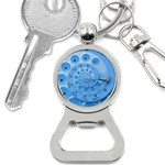 Retro Vintage Blue Rotary Dial Spiral Droste Bottle Opener Key Chain