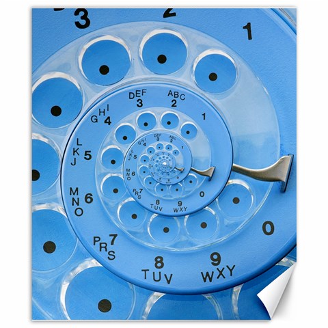 Retro Vintage Blue Rotary Dial Spiral Droste Canvas 8  x 10  from ArtsNow.com 8.15 x9.66  Canvas - 1