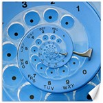 Retro Vintage Blue Rotary Dial Spiral Droste Canvas 12  x 12 