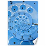 Retro Vintage Blue Rotary Dial Spiral Droste Canvas 12  x 18 