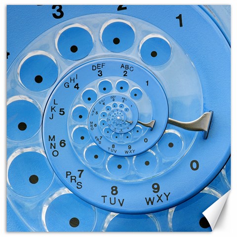 Retro Vintage Blue Rotary Dial Spiral Droste Canvas 16  x 16  from ArtsNow.com 15.2 x15.41  Canvas - 1