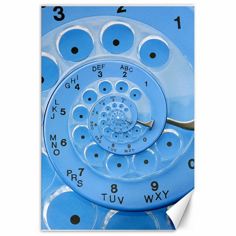 Retro Vintage Blue Rotary Dial Spiral Droste Canvas 20  x 30  from ArtsNow.com 19.62 x28.9  Canvas - 1