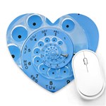 Retro Vintage Blue Rotary Dial Spiral Droste Heart Mousepad