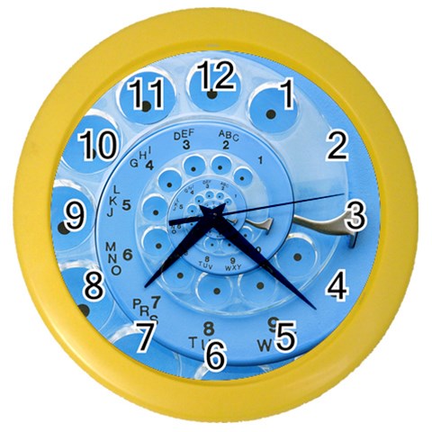 Retro Vintage Blue Rotary Dial Spiral Droste Color Wall Clock from ArtsNow.com Front