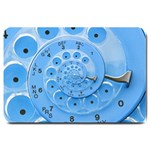 Retro Vintage Blue Rotary Dial Spiral Droste Large Doormat