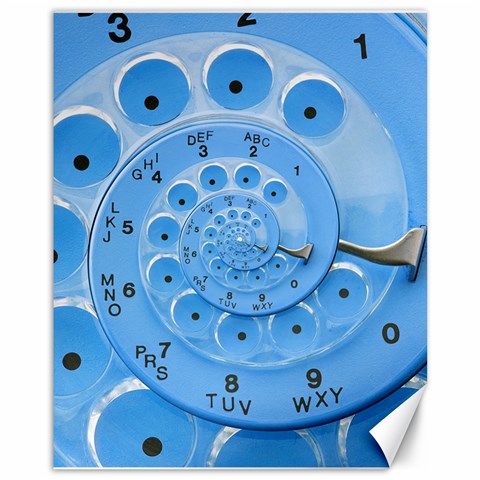 Retro Vintage Blue Rotary Dial Spiral Droste Canvas 11  x 14  from ArtsNow.com 10.95 x13.48  Canvas - 1