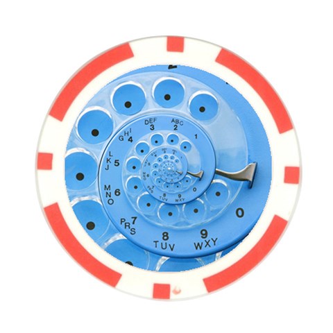 Retro Vintage Blue Rotary Dial Spiral Droste Poker Chip Card Guard from ArtsNow.com Front