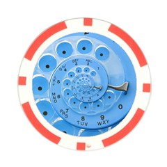 Retro Vintage Blue Rotary Dial Spiral Droste Poker Chip Card Guard from ArtsNow.com Front