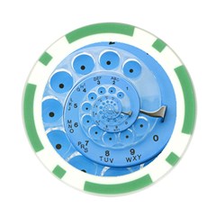 Retro Vintage Blue Rotary Dial Spiral Droste Poker Chip Card Guard from ArtsNow.com Front