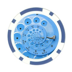 Retro Vintage Blue Rotary Dial Spiral Droste Poker Chip Card Guard from ArtsNow.com Front