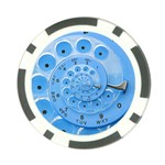 Retro Vintage Blue Rotary Dial Spiral Droste Poker Chip Card Guard