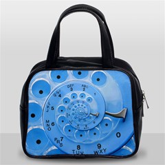 Retro Vintage Blue Rotary Dial Spiral Droste Classic Handbag (Two Sides) from ArtsNow.com Front