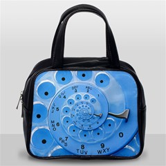 Retro Vintage Blue Rotary Dial Spiral Droste Classic Handbag (Two Sides) from ArtsNow.com Back