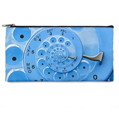 Retro Vintage Blue Rotary Dial Spiral Droste Pencil Case from ArtsNow.com Front