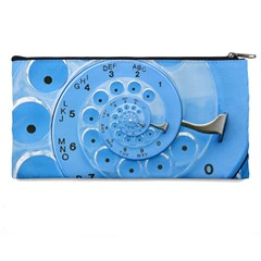 Retro Vintage Blue Rotary Dial Spiral Droste Pencil Case from ArtsNow.com Back