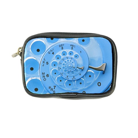 Retro Vintage Blue Rotary Dial Spiral Droste Coin Purse from ArtsNow.com Front