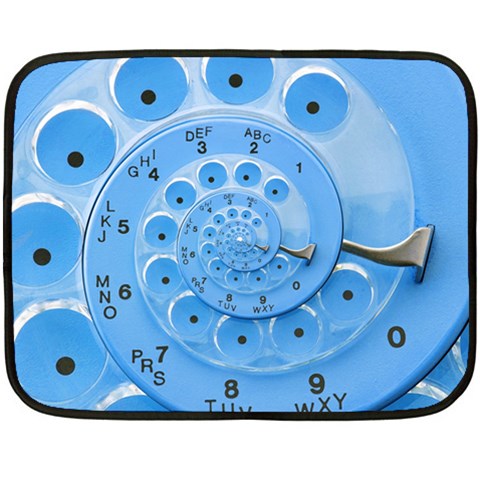 Retro Vintage Blue Rotary Dial Spiral Droste Double Sided Fleece Blanket (Mini) from ArtsNow.com 35 x27  Blanket Front