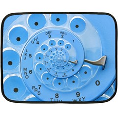 Retro Vintage Blue Rotary Dial Spiral Droste Double Sided Fleece Blanket (Mini) from ArtsNow.com 35 x27  Blanket Front