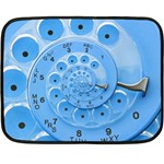 Retro Vintage Blue Rotary Dial Spiral Droste Double Sided Fleece Blanket (Mini)