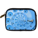 Retro Vintage Blue Rotary Dial Spiral Droste Digital Camera Leather Case