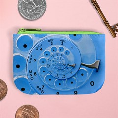 Retro Vintage Blue Rotary Dial Spiral Droste Mini Coin Purse from ArtsNow.com Front