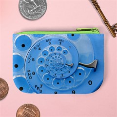 Retro Vintage Blue Rotary Dial Spiral Droste Mini Coin Purse from ArtsNow.com Back