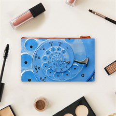 Retro Vintage Blue Rotary Dial Spiral Droste Cosmetic Bag (Small) from ArtsNow.com Back