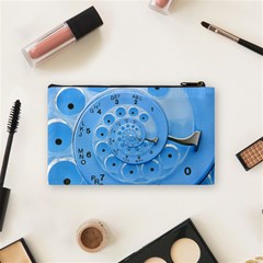 Retro Vintage Blue Rotary Dial Spiral Droste Cosmetic Bag (Small) from ArtsNow.com Back