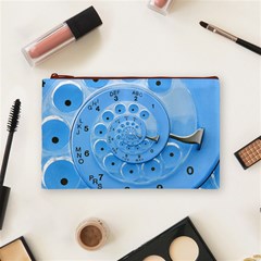 Retro Vintage Blue Rotary Dial Spiral Droste Cosmetic Bag (Medium) from ArtsNow.com Front