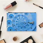 Retro Vintage Blue Rotary Dial Spiral Droste Cosmetic Bag (Medium)