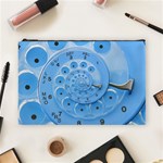 Retro Vintage Blue Rotary Dial Spiral Droste Cosmetic Bag (Large)