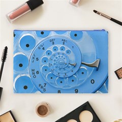 Retro Vintage Blue Rotary Dial Spiral Droste Cosmetic Bag (Large) from ArtsNow.com Back