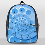 Retro Vintage Blue Rotary Dial Spiral Droste School Bag (Large)