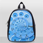 Retro Vintage Blue Rotary Dial Spiral Droste School Bag (Small)