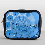 Retro Vintage Blue Rotary Dial Spiral Droste Mini Toiletries Bag (One Side)