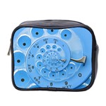 Retro Vintage Blue Rotary Dial Spiral Droste Mini Toiletries Bag (Two Sides)