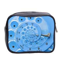 Retro Vintage Blue Rotary Dial Spiral Droste Mini Toiletries Bag (Two Sides) from ArtsNow.com Back