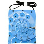 Retro Vintage Blue Rotary Dial Spiral Droste Shoulder Sling Bag