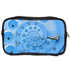 Retro Vintage Blue Rotary Dial Spiral Droste Toiletries Bag (Two Sides) from ArtsNow.com Front